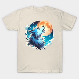 Awoo Moon Howling Wolf Anthro Furry T-Shirt